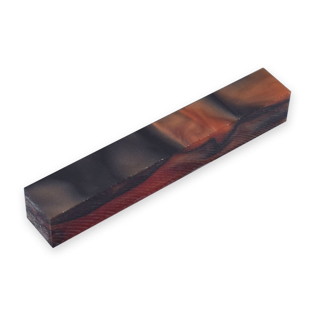 Pen blank - Acryl - 130x20x20 mm - Koralle mit schwarzer Linie - Pfeifenecke